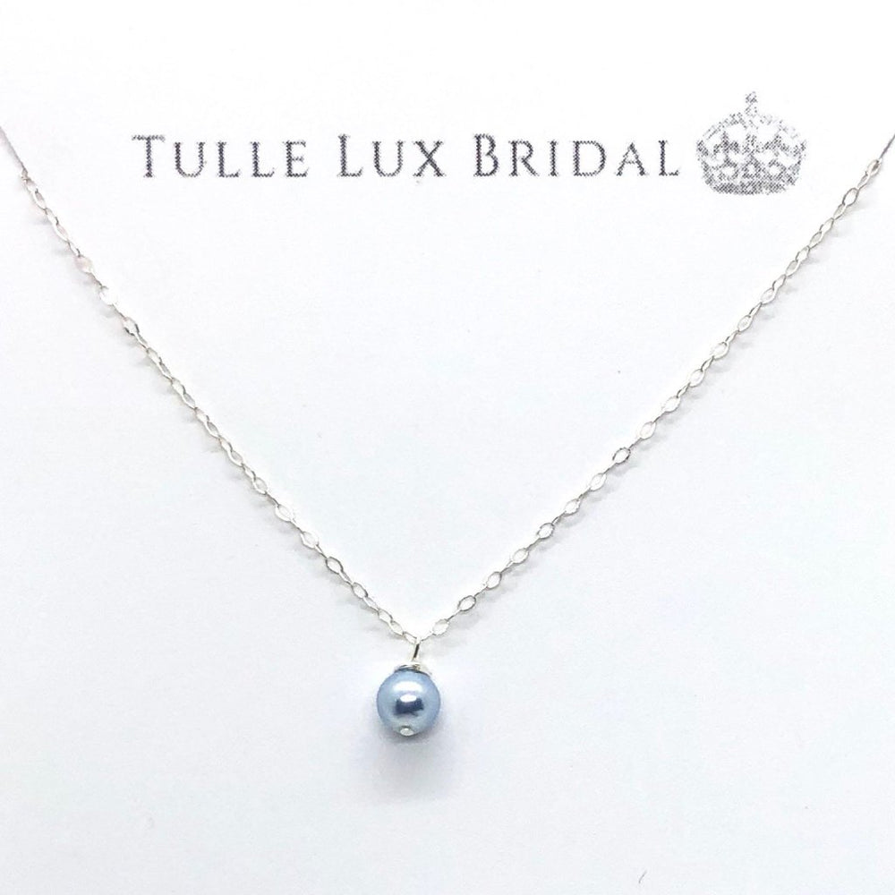 
                      
                        Satin Blue Pearl Bridesmaid Necklace - TulleLux Bridal Crowns &  Accessories 
                      
                    