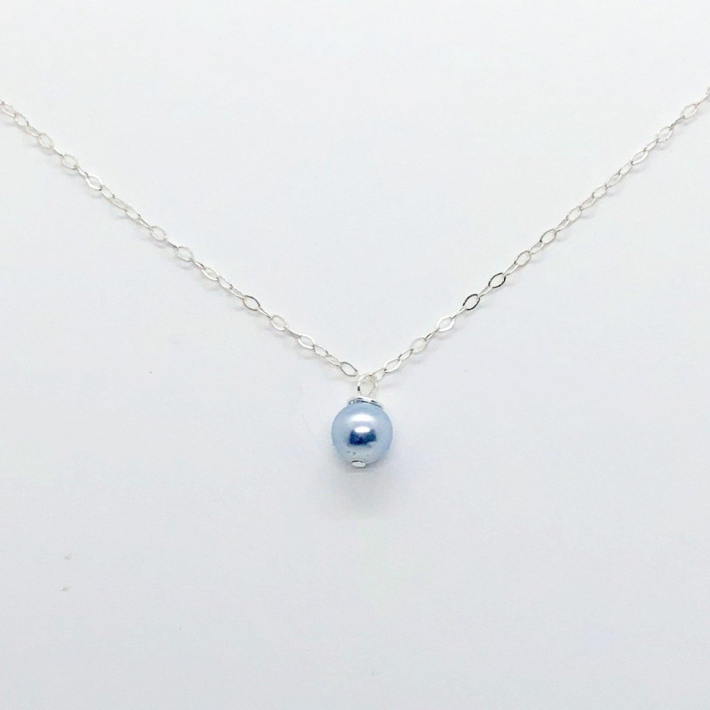 Satin Blue Pearl Bridesmaid Necklace - TulleLux Bridal Crowns &  Accessories 