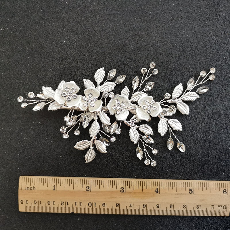 Handmade Golden Austrian Crystals Rhinestone Flower Wedding Bridal Headpiece Hair Accessories