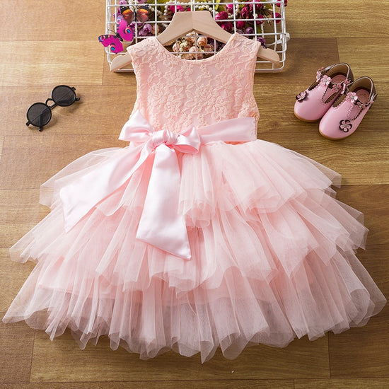 Toddler Girl Tutu Gown Baby Girls Lace Flower Birthday Party Princess Dress Costume