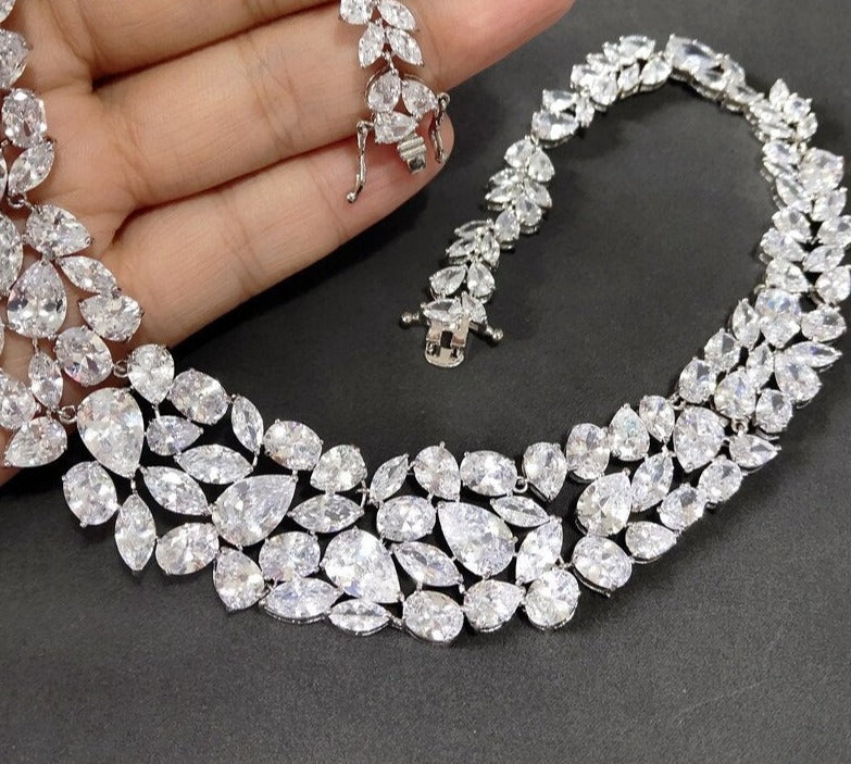 
                      
                        AAA+ CZ Zirconia Necklace Earring Jewelry Set for Women
                      
                    