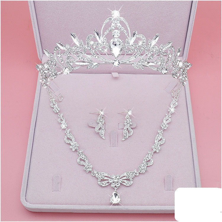 Fashion Crystal Wedding Bridal Jewelry Sets Tiara Crown Necklace Earrings Accessories