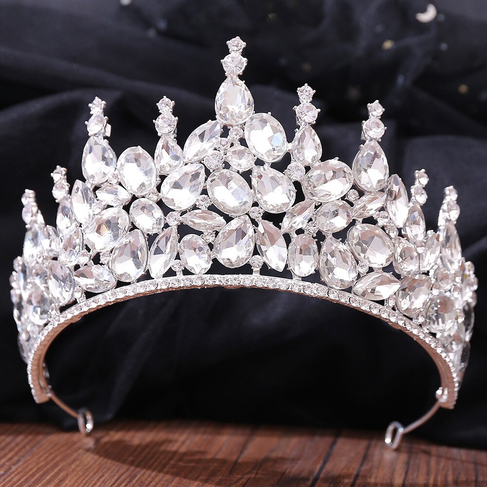 Load image into Gallery viewer, Luxury Big Crystal Rhinestone Crown Tiara Bridal Hair Accessories
