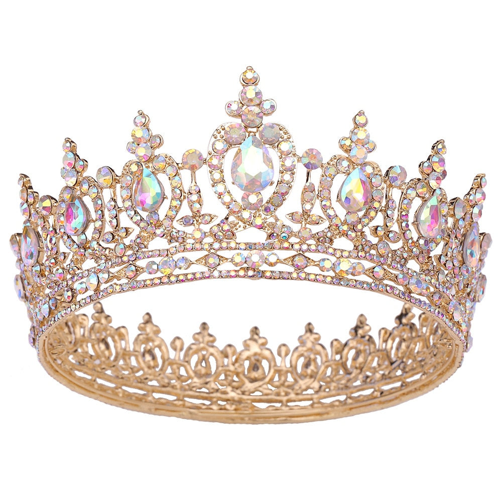 
                      
                        Royal Crystal AB Queen King Wedding Crown  Bridal Hair Ornament
                      
                    