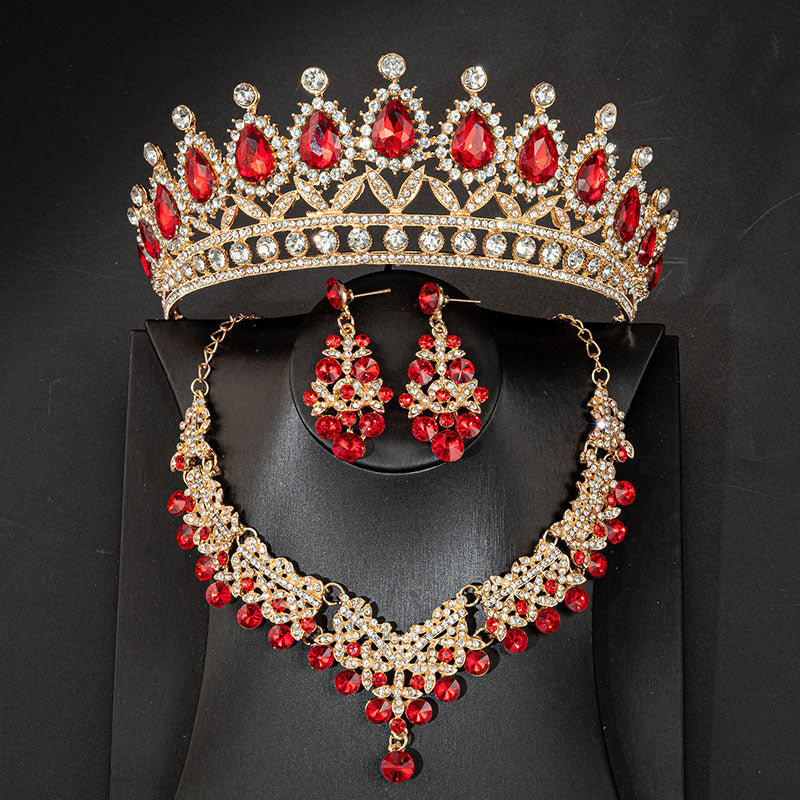 
                      
                        Pink Purple Crystal Jewelry Sets Princess Tiara Crown Earring Necklace  Accessories
                      
                    