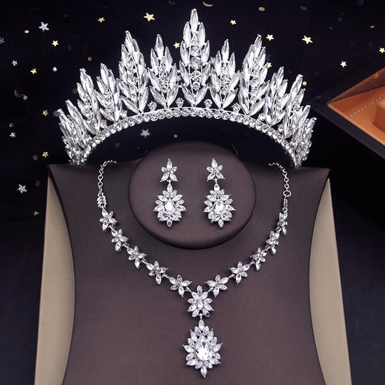 Forest Bridal Jewelry Sets With Tiara Crown Earring Choker Necklace  Jewelry  Accessories