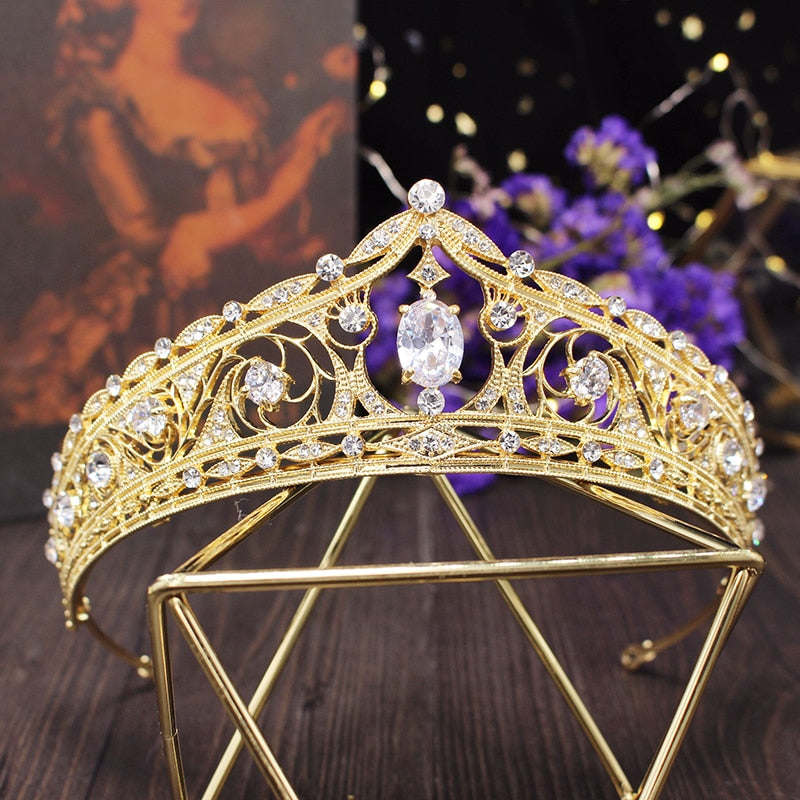 Luxury Cubic  Zircon Wedding Crown Bridal Tiara