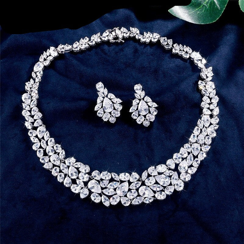 
                      
                        AAA+ CZ Zirconia Necklace Earring Jewelry Set for Women
                      
                    