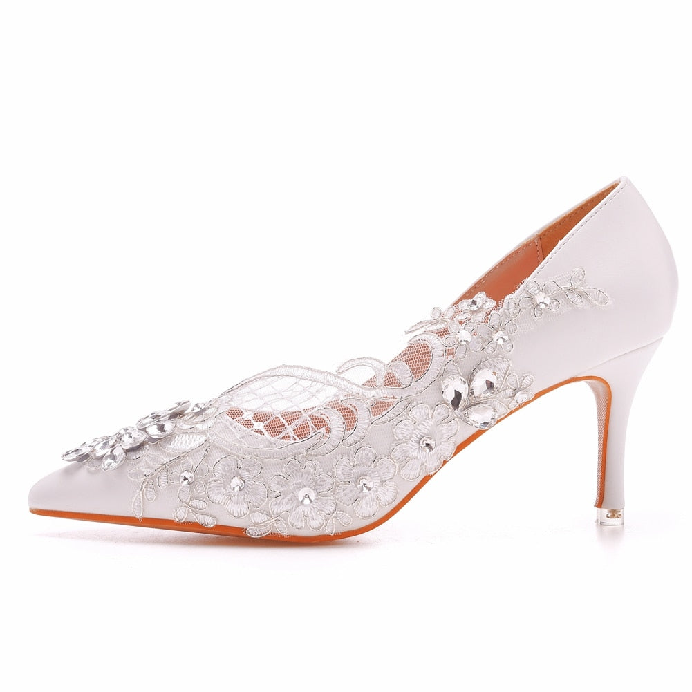 Rhinestone Heel Pumps Luxury Wedding Shoes