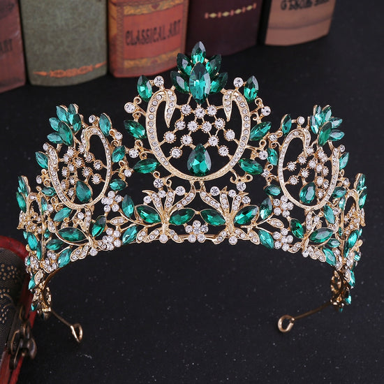 Vintage European Bridal Wedding Tiara  Crystal Crown Wedding Hair Accessory