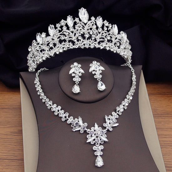 Load image into Gallery viewer, Colorful Crystal Bridal Jewelry Sets Tiaras Earrings Necklaces Accessories
