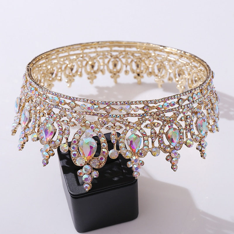 
                      
                        Royal Crystal AB Queen King Wedding Crown  Bridal Hair Ornament
                      
                    