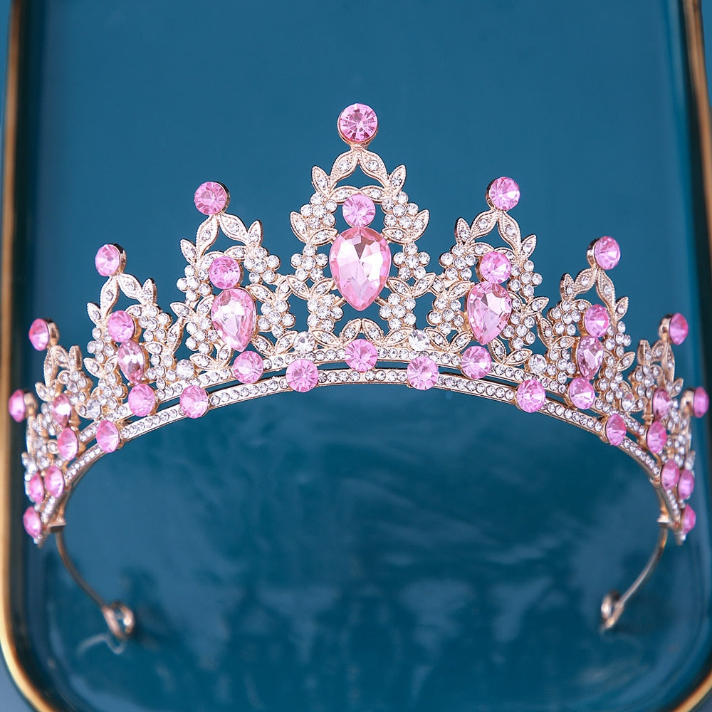 Bore Afgang udføre Rose Red Pink Purple Crystal Hair Crown Tiara Princess Rhinestone Hair –  TulleLux Bridal Crowns & Accessories
