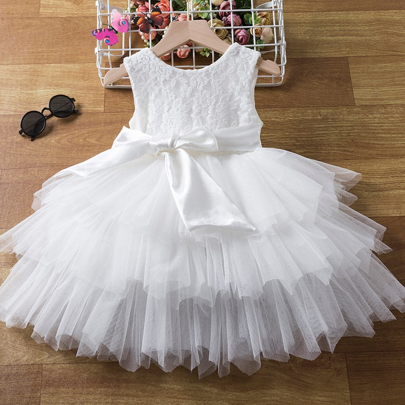Toddler Girl Tutu Gown Baby Girls Lace Flower Birthday Party Princess Dress Costume