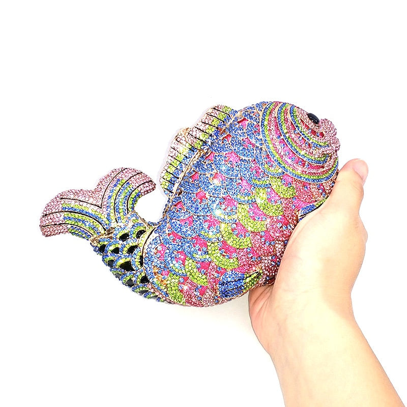 
                      
                        Colorful Diamonds Luxury Crystal Fish Clutch Party Purse Handbag
                      
                    