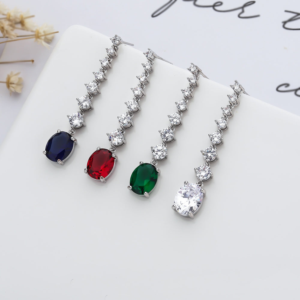 
                      
                        Crystal Cubic Zircon Drop Princess Eugenie Earrings for Weddings Special Events
                      
                    