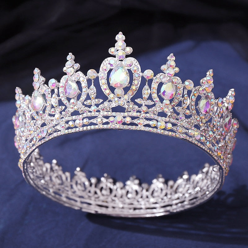 
                      
                        Royal Crystal AB Queen King Wedding Crown  Bridal Hair Ornament
                      
                    