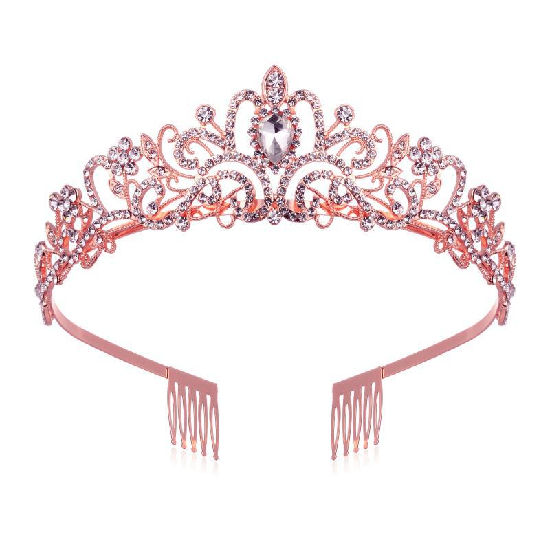 
                      
                        Girls Crystal Crown Tiara with Comb Headband for Girls Birthday Party
                      
                    