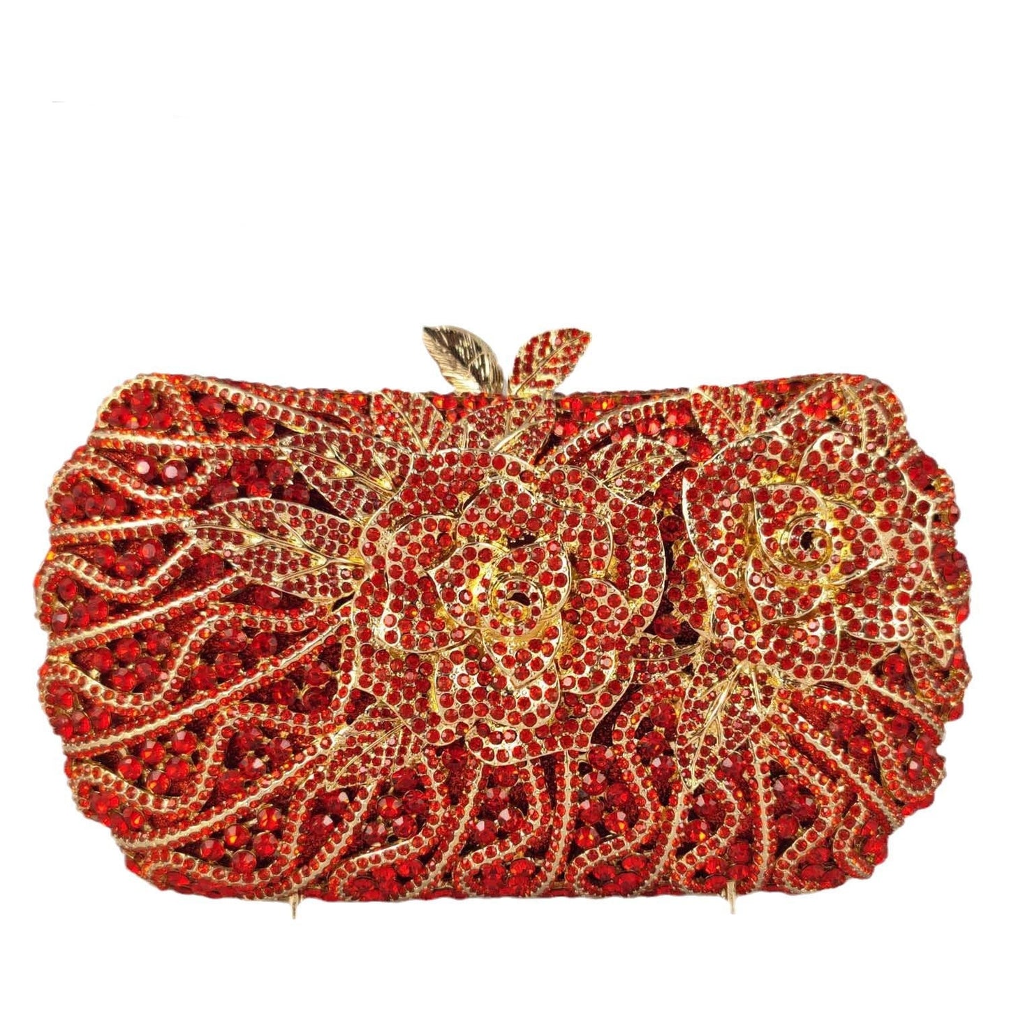 Ruby Red Flower Evening Handbag Wedding Bridal Rhinestone Clutch Party –  TulleLux Bridal Crowns & Accessories