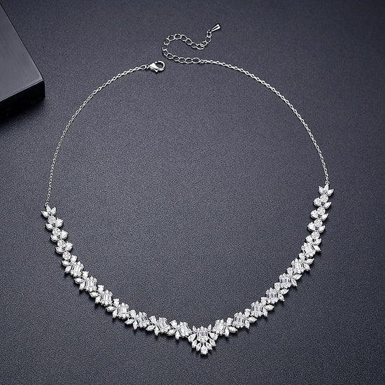 AAA Cubic Zirconia Earring Necklace Jewelry Sets for Women Luxury Crystals Accessories