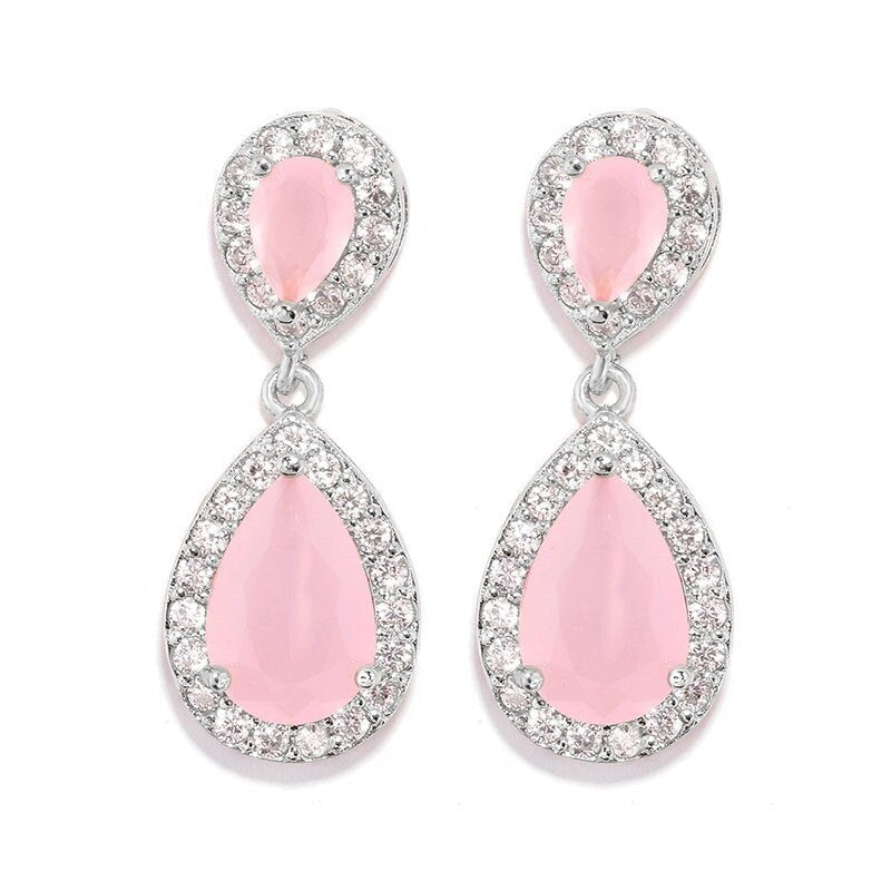
                      
                        Classic Water Drop Crystal Zirconia Dangle Earrings Bridal Wedding Jewelry
                      
                    