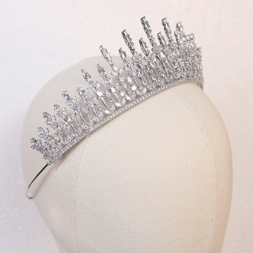 
                      
                        Cubic Zirconia Crystal Crown Wedding Hair Accessory Bridal Elegant Tiara
                      
                    