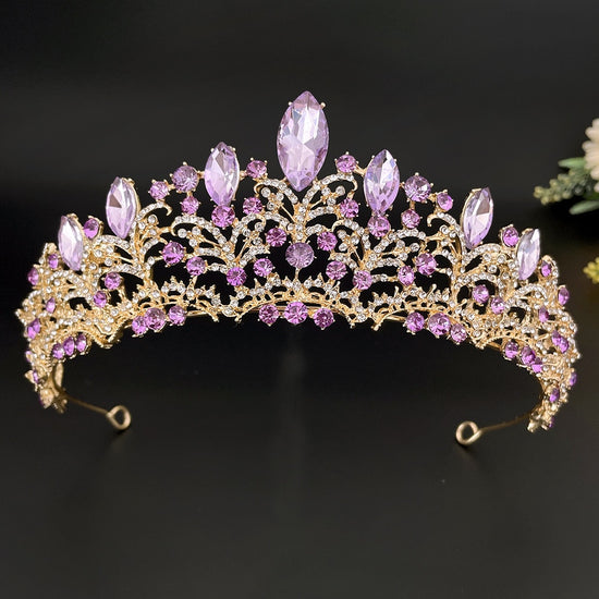 Colorful Crystal Rhinestone Tiara Crowns For Queen Princess Wedding Bridal Hair Accessories