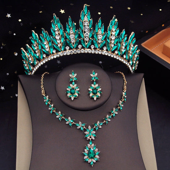 Forest Bridal Jewelry Sets With Tiara Crown Earring Choker Necklace  Jewelry  Accessories