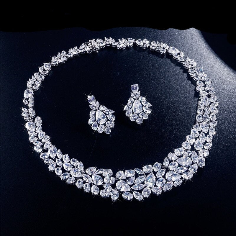 
                      
                        AAA+ CZ Zirconia Necklace Earring Jewelry Set for Women
                      
                    
