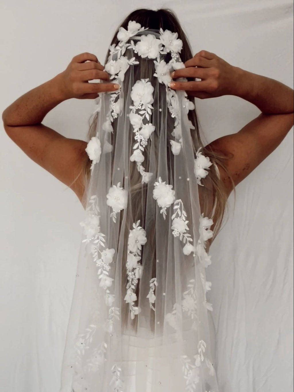 The Meadow – Handmade 3D Floral Cathedral Length Bridal Veil