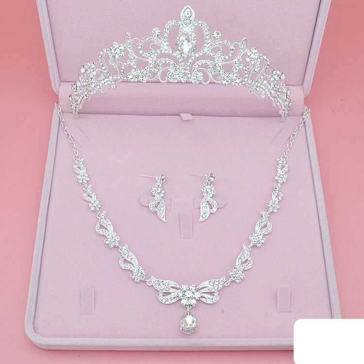 Load image into Gallery viewer, Fashion Crystal Wedding Bridal Jewelry Sets Tiara Crown Necklace Earrings Accessories
