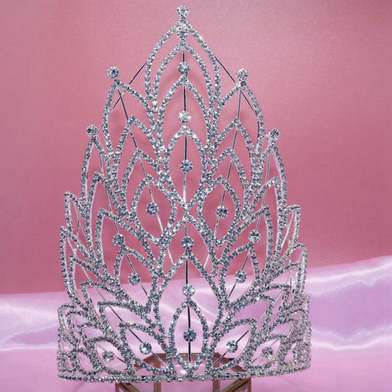 Luxury Tall  Rhinestone Tiara Beauty Crown Pageant Winner
