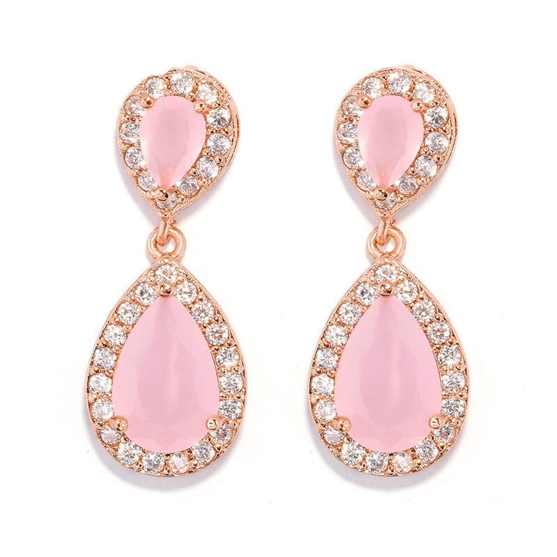 
                      
                        Classic Water Drop Crystal Zirconia Dangle Earrings Bridal Wedding Jewelry
                      
                    
