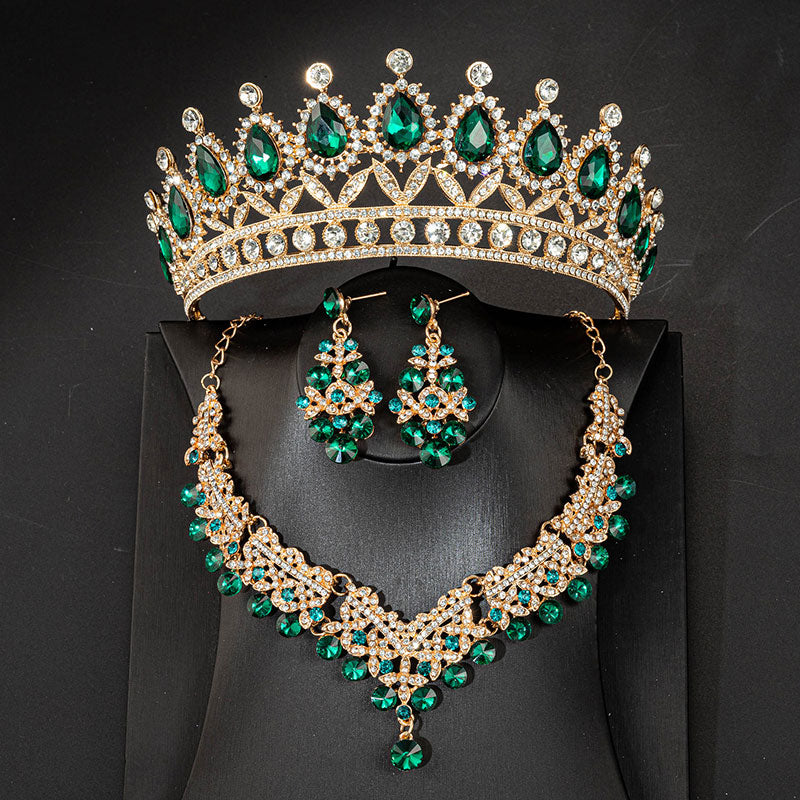 
                      
                        Pink Purple Crystal Jewelry Sets Princess Tiara Crown Earring Necklace  Accessories
                      
                    
