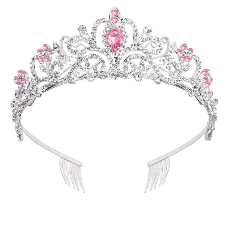 
                      
                        Girls Crystal Crown Tiara with Comb Headband for Girls Birthday Party
                      
                    