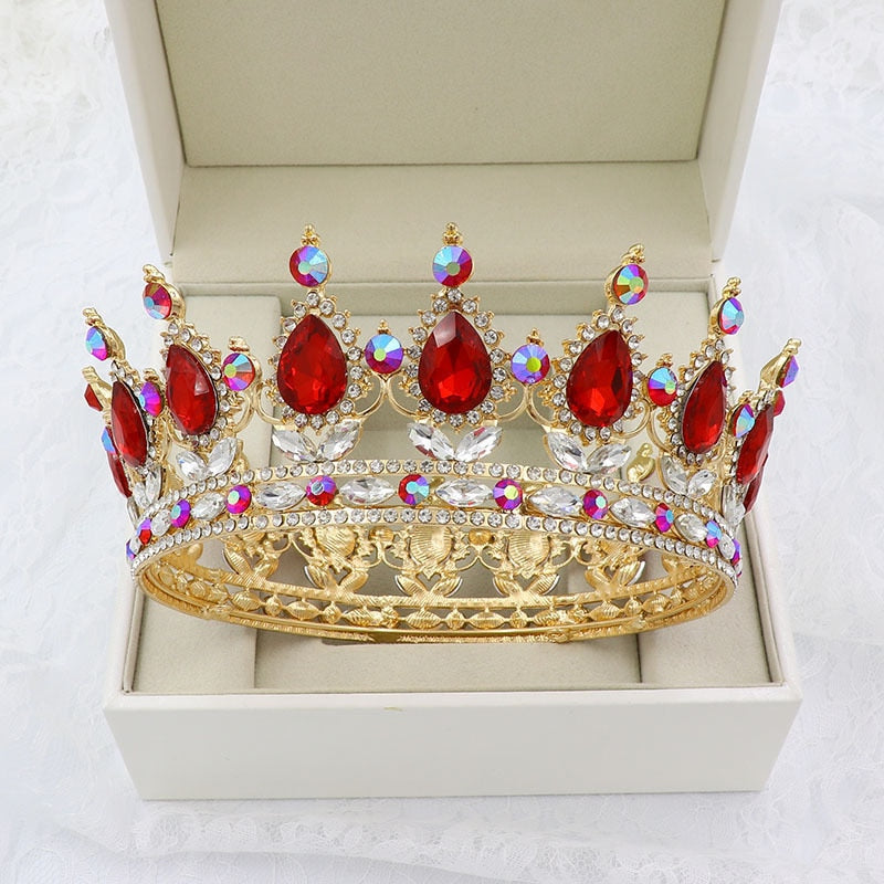 
                      
                        Vintage Crystal Royal Queen King Full Round Tiara Crown Hair Accessories
                      
                    
