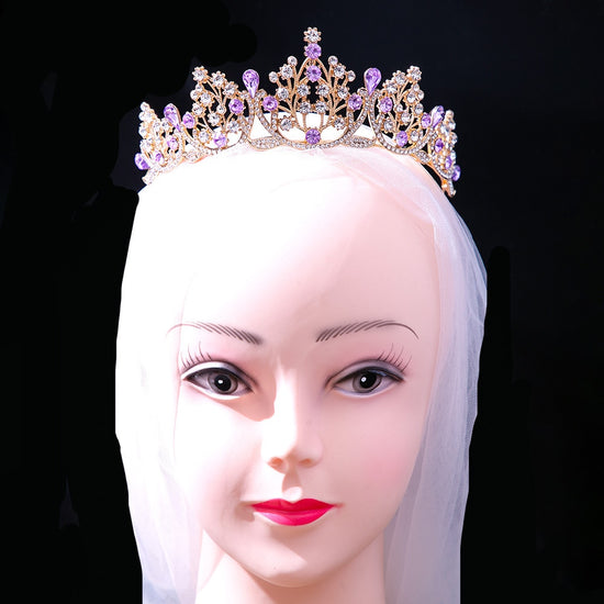 Load image into Gallery viewer, Colorful Tiaras Crowns for Women Crystal Party Hair Accessories
