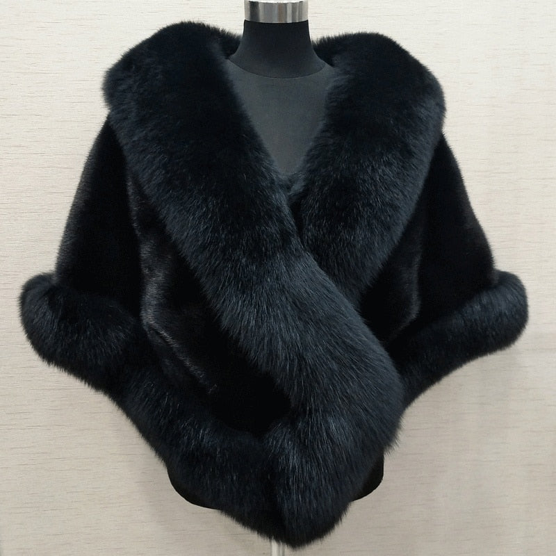 Black faux fur shrug clearance wedding