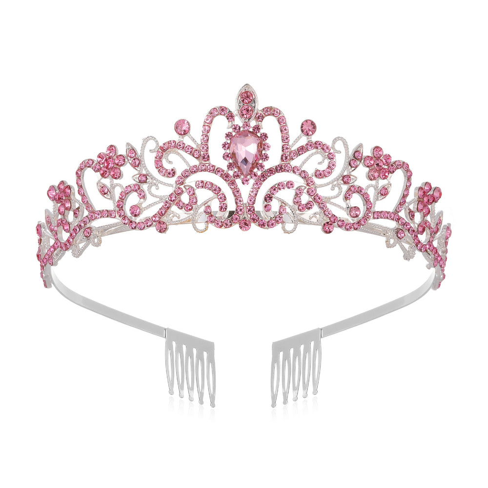 
                      
                        Girls Crystal Crown Tiara with Comb Headband for Girls Birthday Party
                      
                    