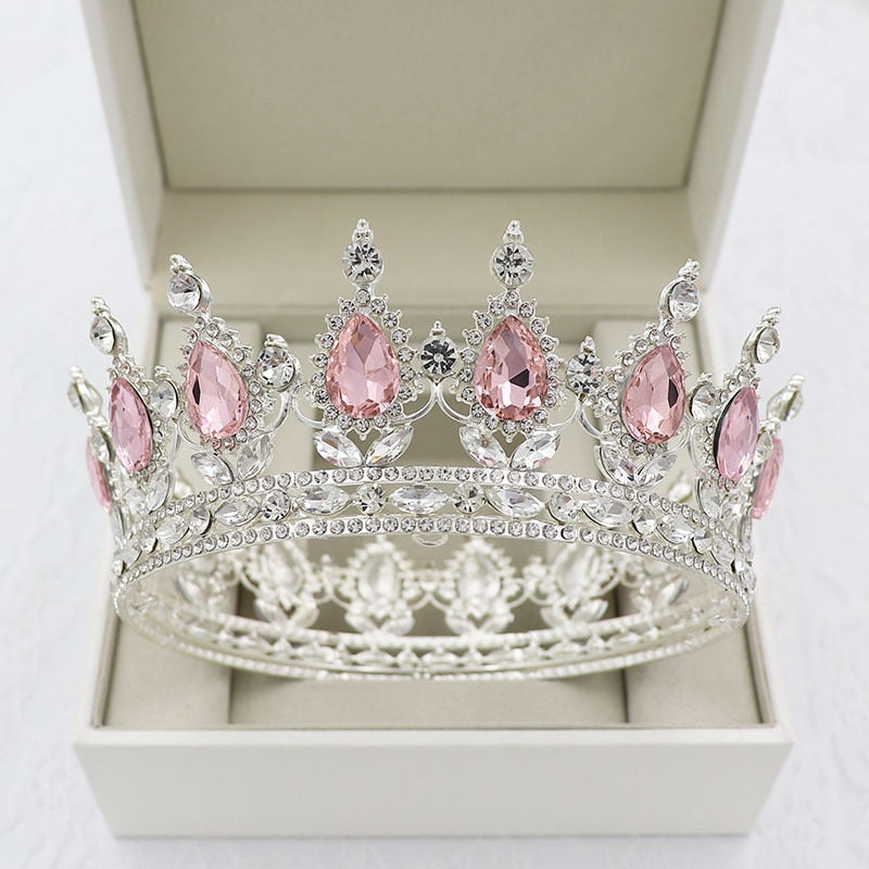 
                      
                        Vintage Crystal Royal Queen King Full Round Tiara Crown Hair Accessories
                      
                    