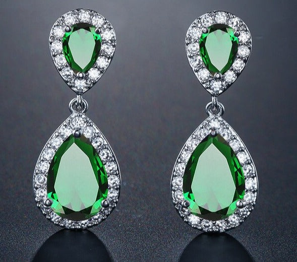 
                      
                        Classic Water Drop Crystal Zirconia Dangle Earrings Bridal Wedding Jewelry
                      
                    
