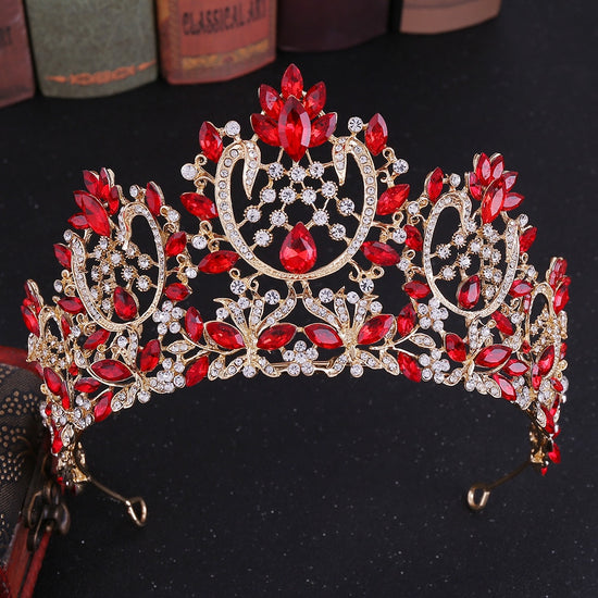 Vintage European Bridal Wedding Tiara  Crystal Crown Wedding Hair Accessory