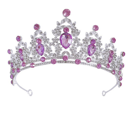 Colorful Tiara Crystal Princess Crown Party Hair Accessories