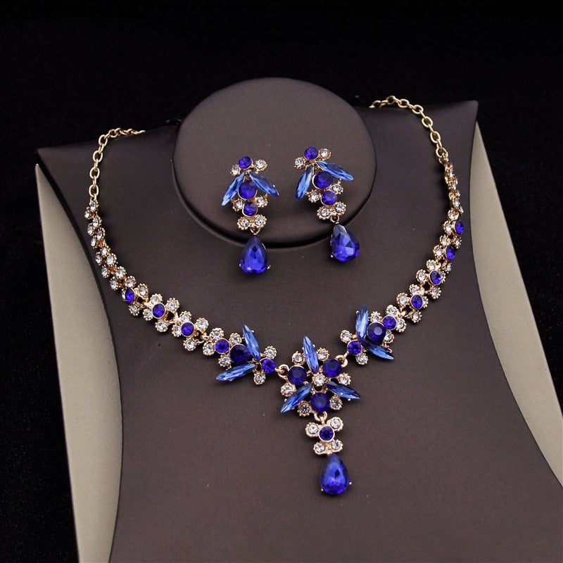 Dramatic Crystal Jewelry Sets Tiara Crown Sets Necklace Earrings Set A ...