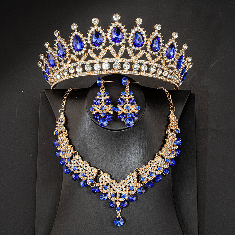 
                      
                        Pink Purple Crystal Jewelry Sets Princess Tiara Crown Earring Necklace  Accessories
                      
                    