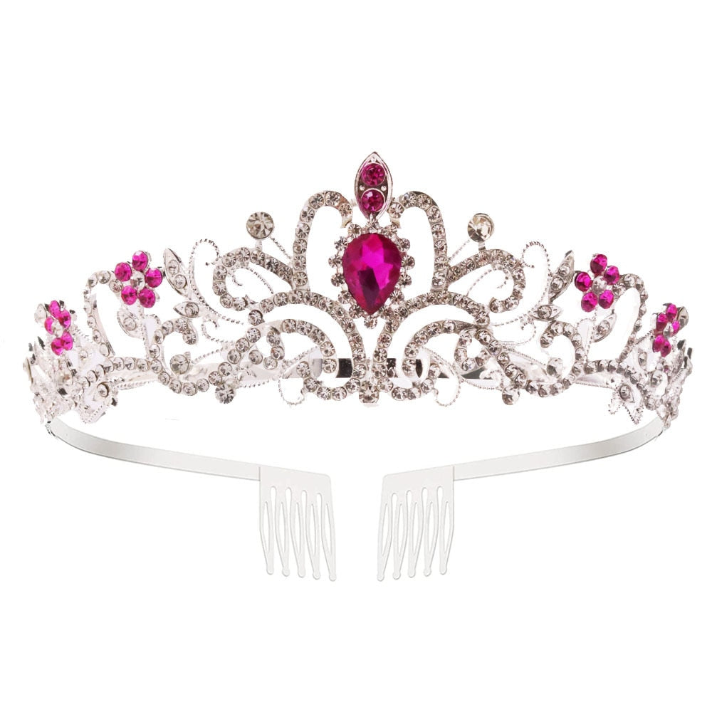 
                      
                        Girls Crystal Crown Tiara with Comb Headband for Girls Birthday Party
                      
                    