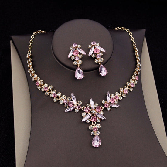 Dramatic Crystal Jewelry Sets Tiara Crown Sets Necklace Earrings Set Accessory