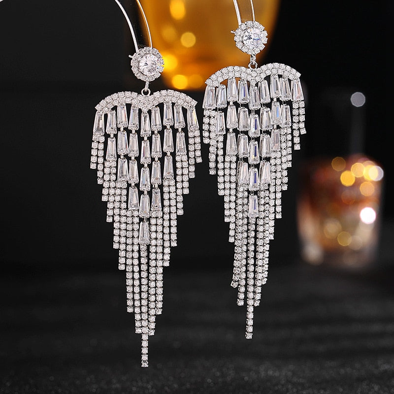 Aparna Aqua green diamond danglers Earrings | Gemzlane