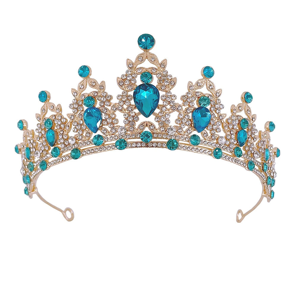 Colorful Tiara Crystal Princess Crown Party Hair Accessories