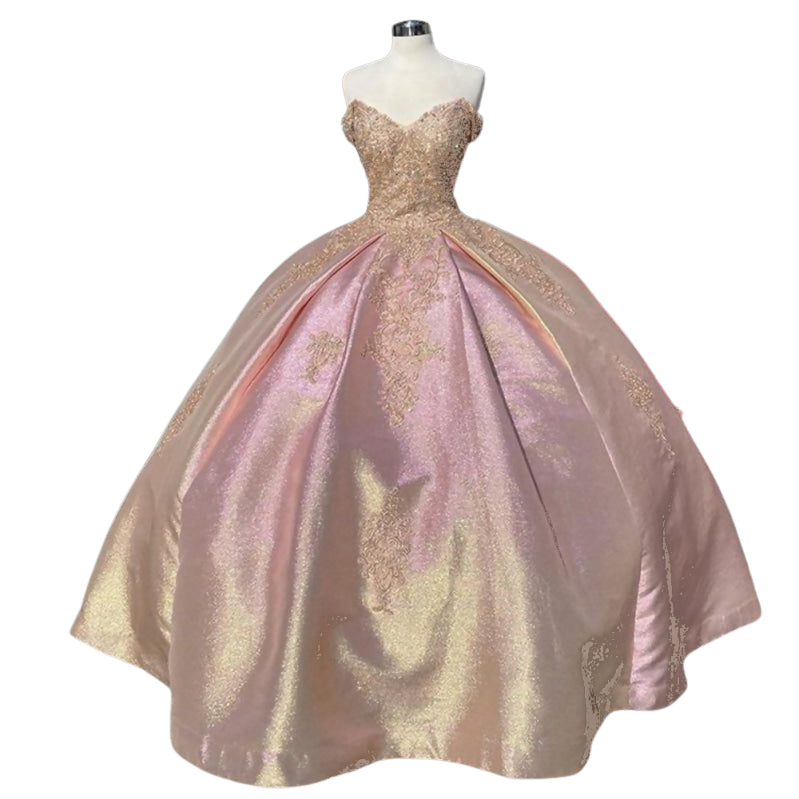 Sparkly Pink Sweetheart Quinceañera Sweet 16 Dresses Princess Ball Gown